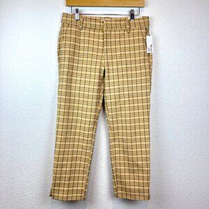 NWT Liverpool Yellow Plaid Trousers Womens Size 4 Rockabilly Pin Up Goth Retro